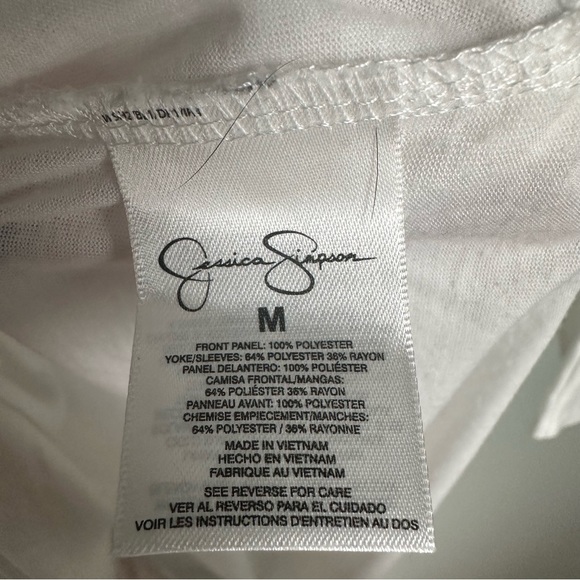 Forever Young White & Leopard Print Top From Jessica Simpson Size M - Picture 6 of 6